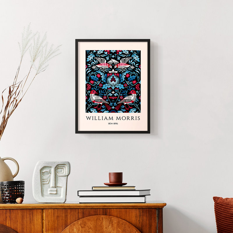 William Morris, reproduction encadrée CLxxxii, Noyer, H 14 po x l 11 po