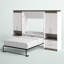 Lit escamotable Asay et 2 armoires de rangement avec tablettes coulissantes-55325694-55325697