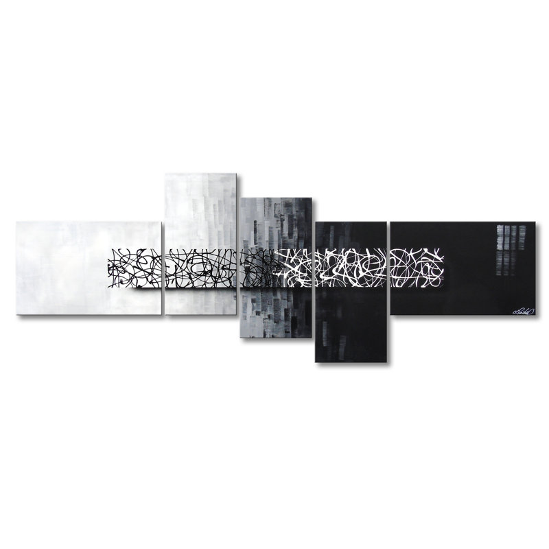 Day And Night - 5 Piece Stretched On Wooden Frame Painting on Canvas