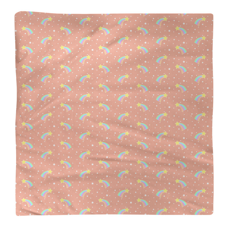 Serviette de coton à motif filante stars, H 0,1 po x l 22 po x P 22 po, Orange, Sergé de coton