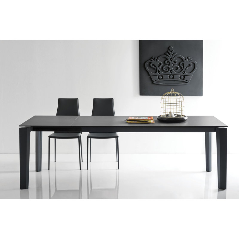 Tables extensibles Delta, Blanc sel, Bronze mat