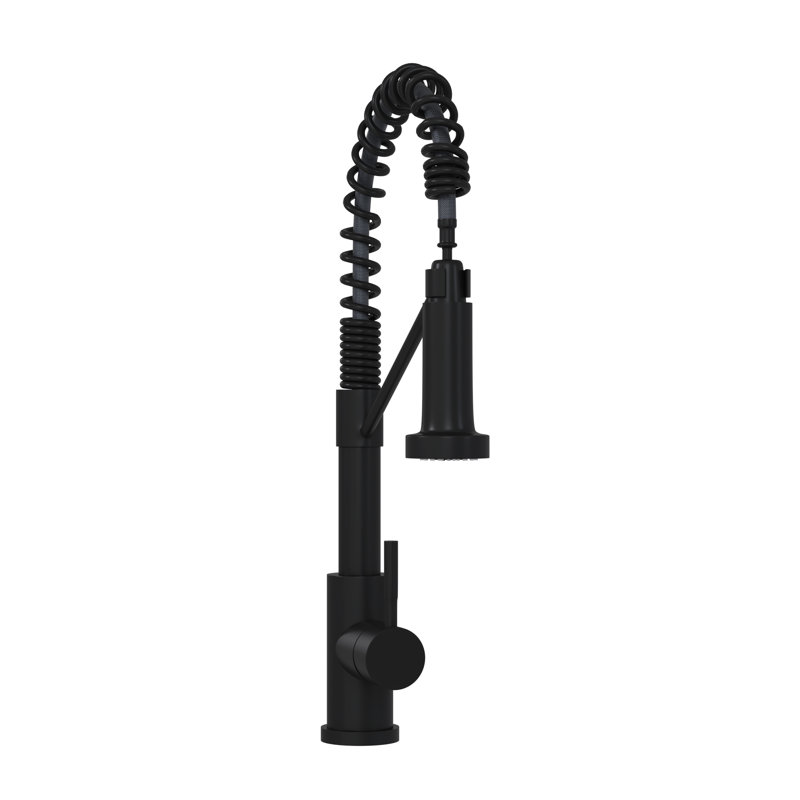 Sleek 19" Single Handle Kitchen Faucet - Matt Black Finish, Stainless Steel 304 With For A Contemporary Bathroom, Matte Black
