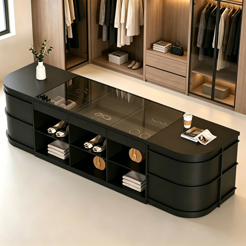 Vitrines modernes et simples en bois noir