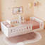 Lit plateforme en bois avec garde-corps, blanc-1666087167