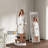 360° Rotating 69"x16" Multifunctional Full Length Mirror with Hook Storage Rack Coat Rack with Mirror Solid Wood Floor Mirror Bedroom Living Room Cloakroom Space Saving (white)-729873547