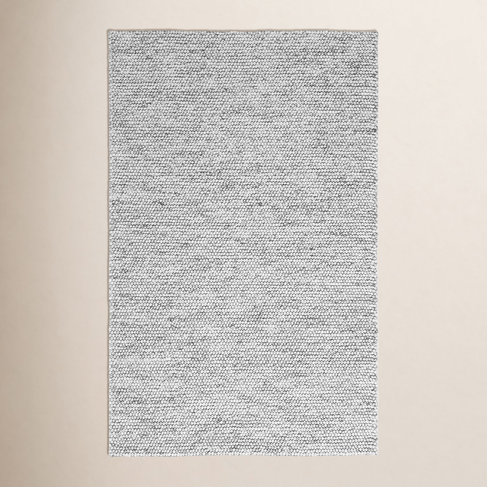 Elle Light Grey Ivory Hand-Woven Rug, Rectangle 2' x 3'