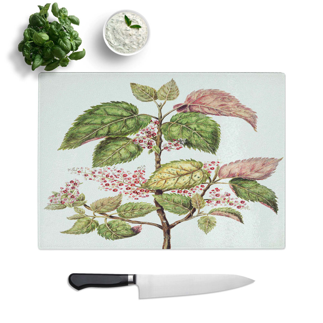 Tempered Glass Flowering Flowers by Sarah Featon Chopping Board