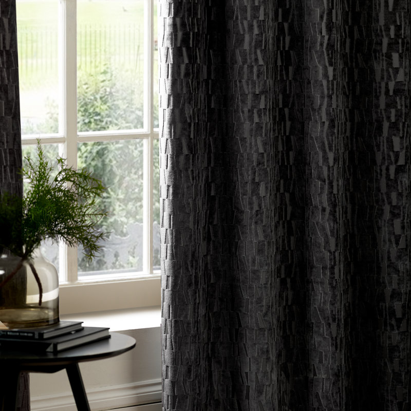 Manhattan Room Darkening Curtain Panel Pair, Black