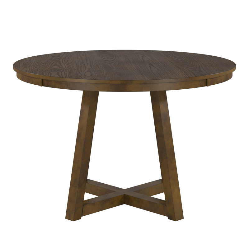 Cipolla Wood Finish Fixed Top Round Dining Table - 47", Brown
