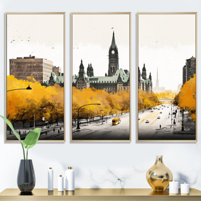 Ottawa in the Fall II - 3 pièces sur toile
