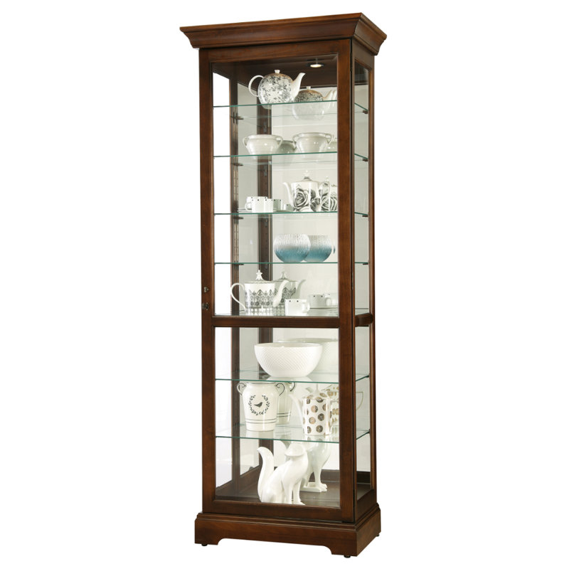 Chesterbrook Lighted Curio Cabinet, Cherry Bordeaux