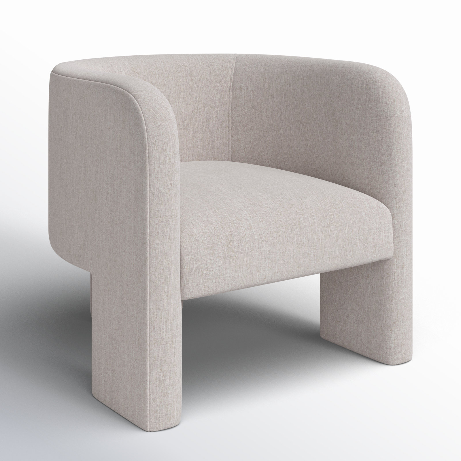 Ellum Linen Barrel Chair, Light Gray Linen
