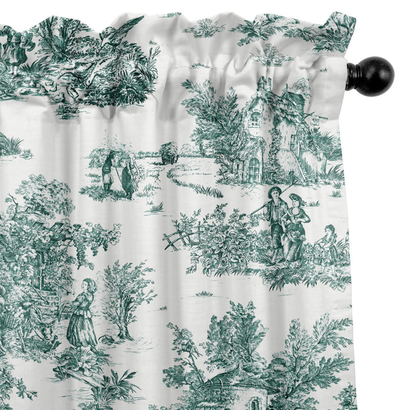Jardin Du Jouy Toile, 50" W x 132" L, Evergreen