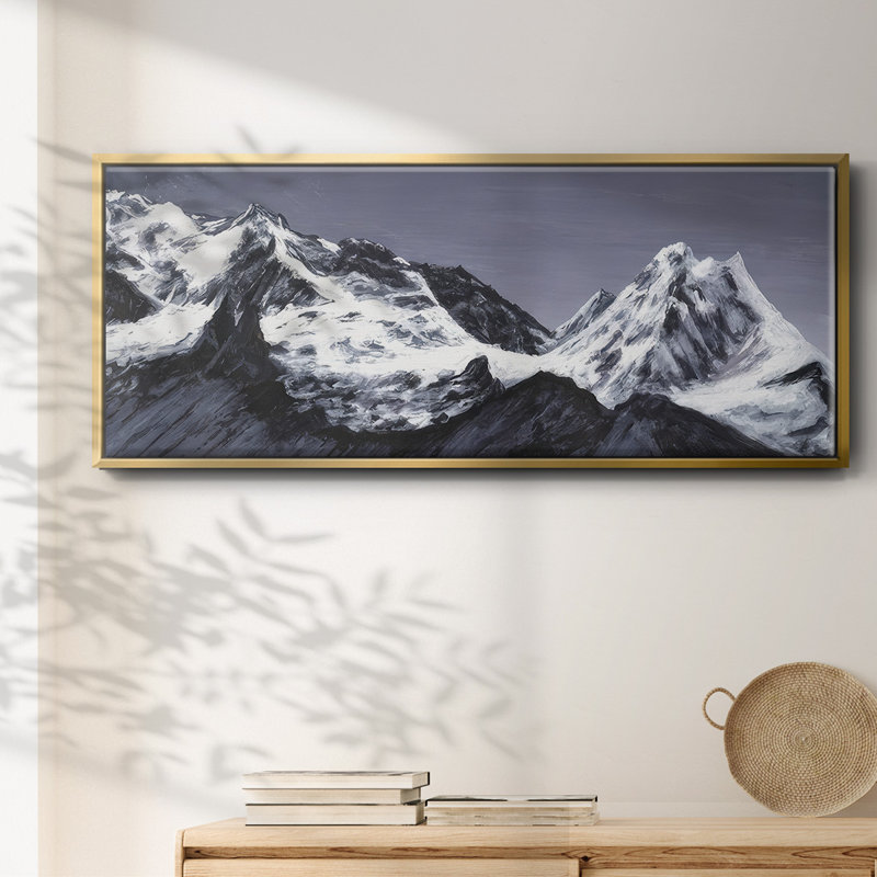 Moonlit Mountain Range I - Framed Canvas