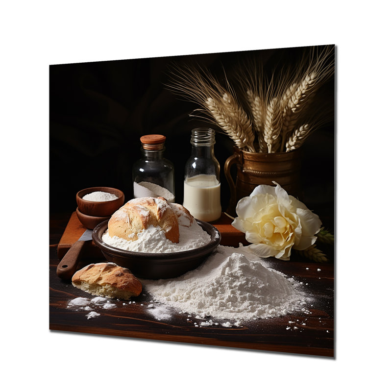 Baroque French Backery Flour Wheat Flour IV - Boulangerie / pâtisserie, art mural en métal, H 16 po x l 16 po x P 1 po