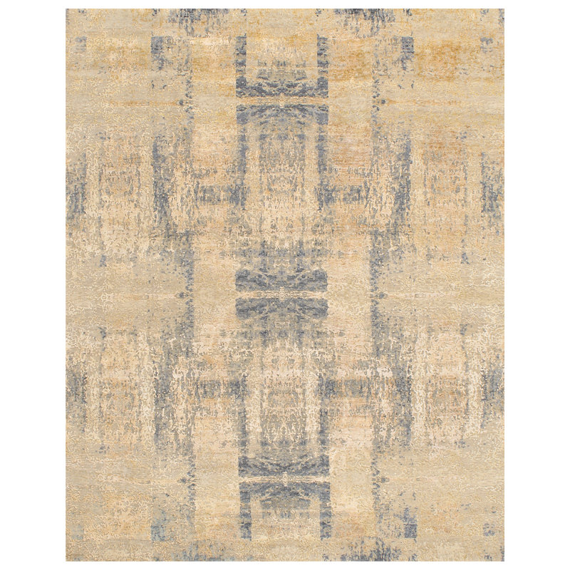 Wool Abstract Area Rug, Rectangle 10' x 14'