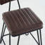 Ensemble de 2 tabourets de bar industriels, chaises à hauteur de comptoir avec revêtement en cuir polyuréthane et structure en métal, chaises de bar rétro-1107489883
