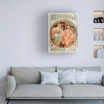 «Alfonsus Marie Mucha», affiche publicitaire pour Heidsieck Champagne Company, art sur toile