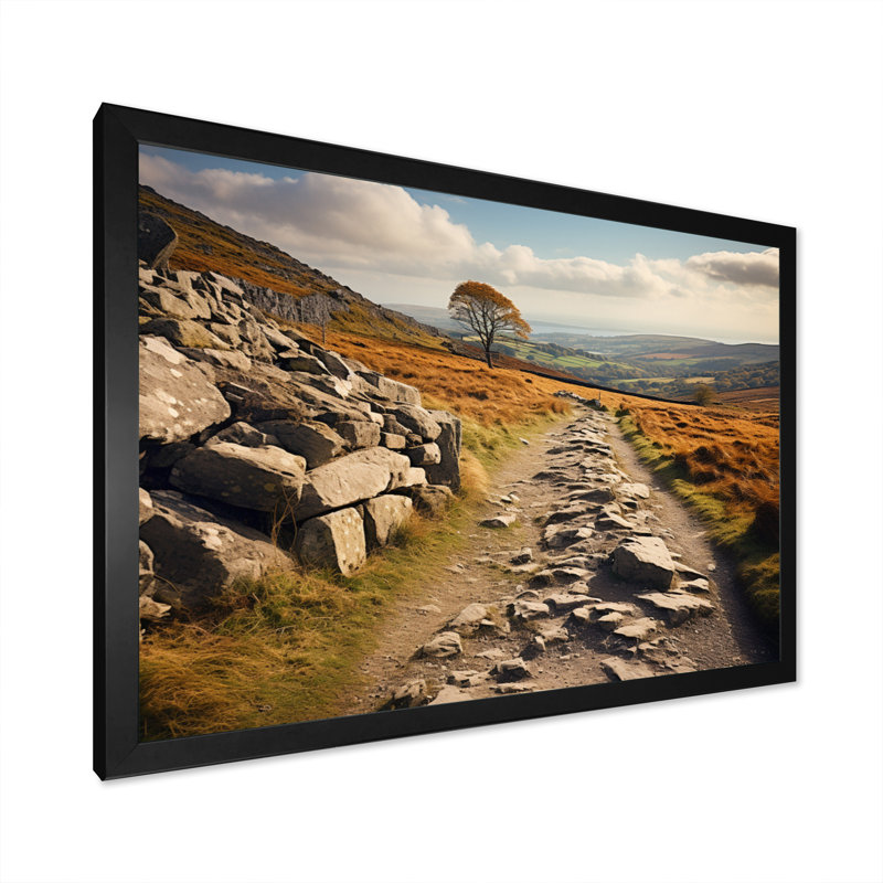«Ireland Wandering Paths», reproduction sur toile, H 16 po x l 32 po x P 1 po, Cadre simple noir