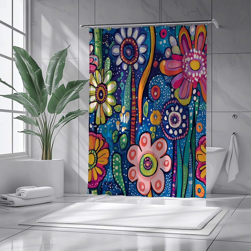 Rideau de douche Vibrant Floral, H 72 po x l 71 po