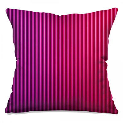 Vertical Pink Purple Stripes Double Sided Throw Pillows