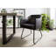 Iron Label 48cm H Genuine Leather Upholstered Metal Parsons Chair in Black