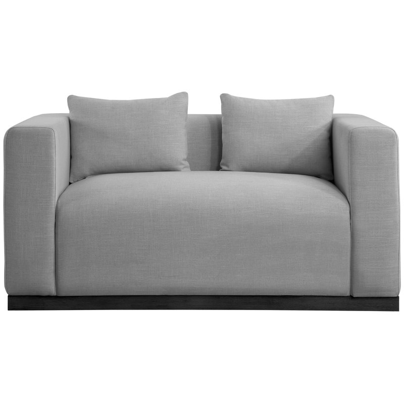 Hrishi 67'' Loveseat, Grey Linen Textured Fabric