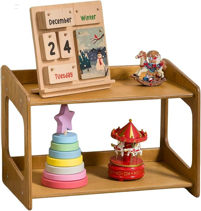 Étagère de rangement pour jouets en bois massif Montessori