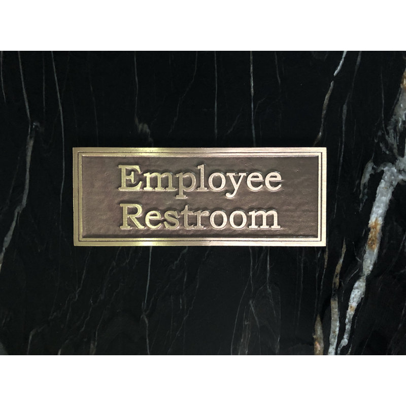 Enseigne à toilettes pour employé Contemporary, Laiton / doré