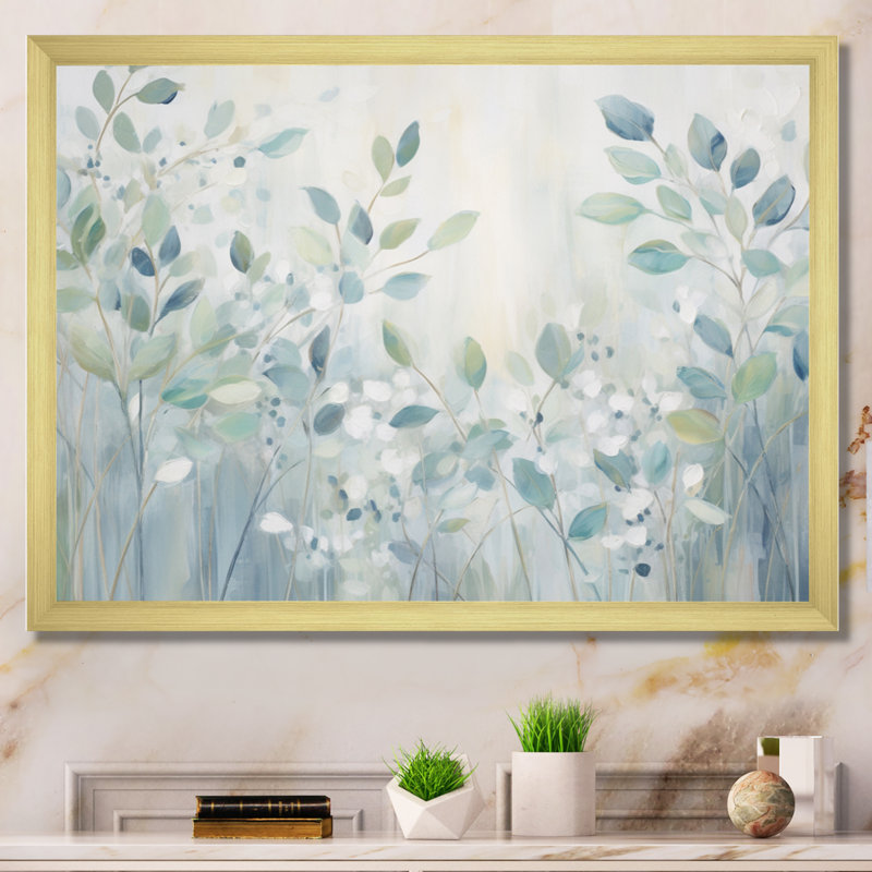 «Blue Botanical Rhythms IV - Abstract Botanicals», reproduction d'art sur toile, H 24 po x l 32 po x P 1 po