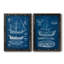 «Antique Ship Blueprint I», ensemble de 2 reproductions d'art sur toile-1902531168-1902531180