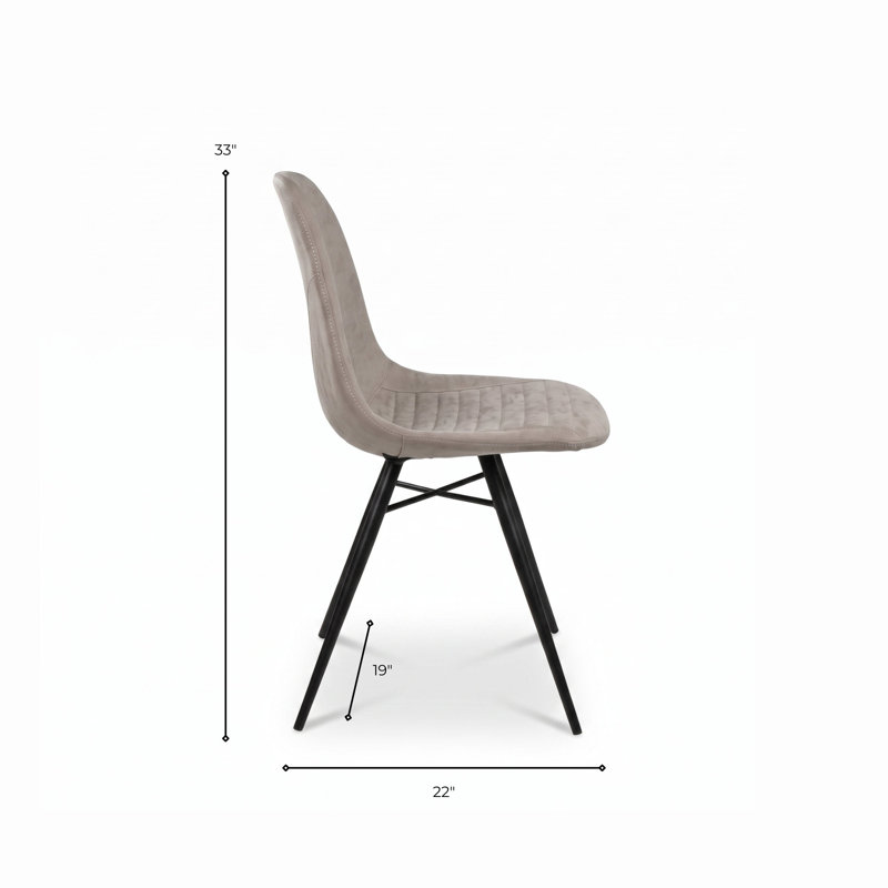 Chaise rembourrée Analayah, Gris clair