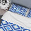 Blue Ikat Ogee - Ensemble de housse de couette abstrait - Microfibre de polyester-1939259160