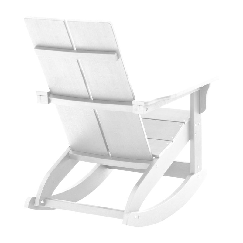 Indoor/Outdoor modern 2-Slat Adirondack Poly Resin Rockers - Set of 2, White