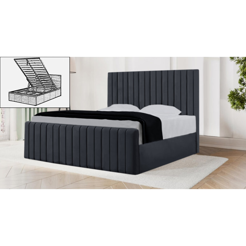 Sophia Storage Bed, Small Double (4'), Steel Grey
