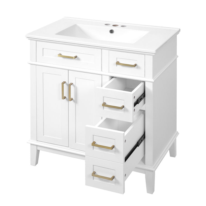 Ensemble de meuble-lavabo simple 30 po, Blanc