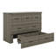 Armoire lit escamotable double avec station de charge, lit plateforme pliable multifonctionnel avec 1 grand tiroir de rangement Murphy-1014177957