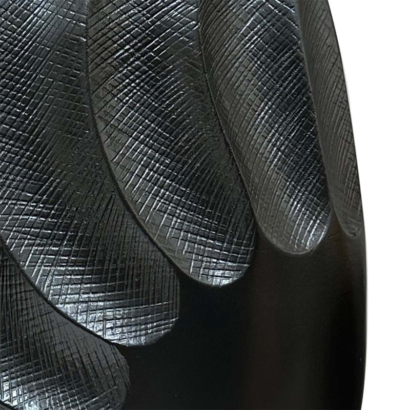 Sand Wave Design Polyresin Vase for the Living Room, Stylish Decorative Vase, Grey