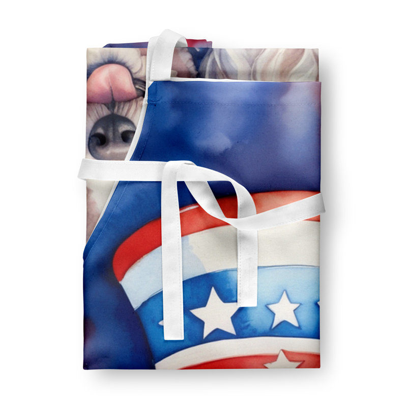 Patriotic American Apron, White Poodle