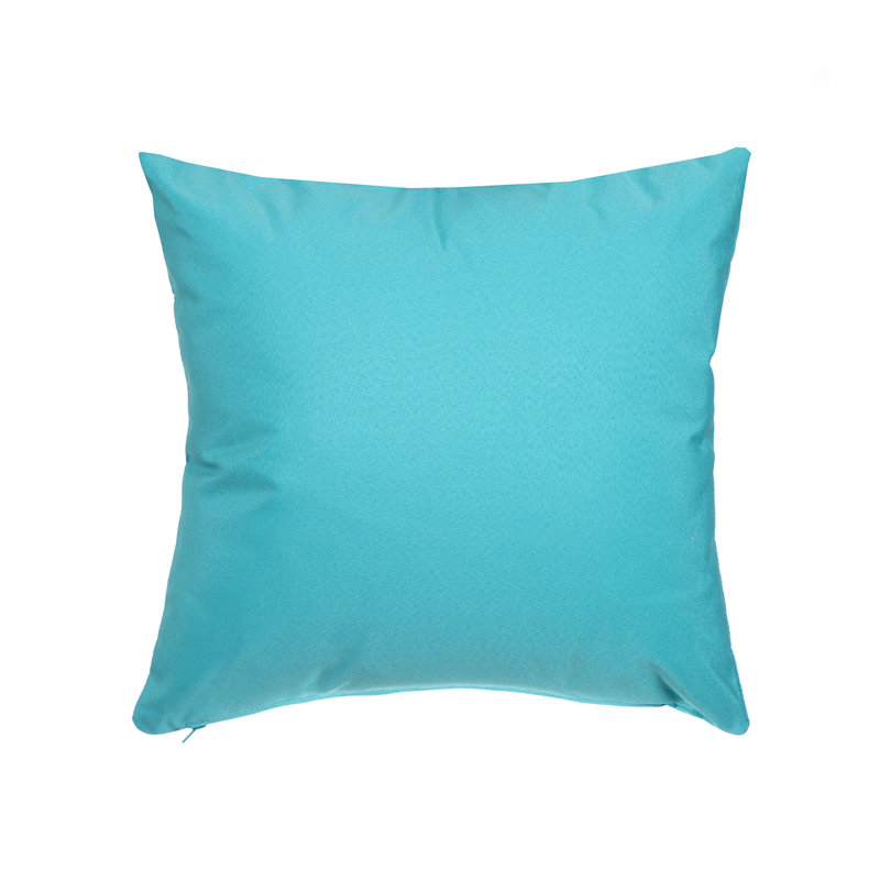 Coussin carré intérieur / extérieur Soleil, Turquoise