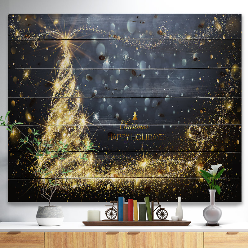 «Sparkling Shining Light Christmas Tree», impression, Bois, H 34 po x l 44 po x P 1,5 po