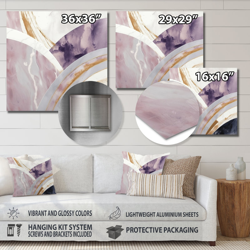 Glam Abstract Wall Decor on Metal, 29" H x 29" W x 1" D