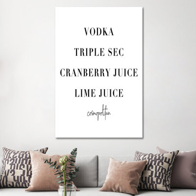 Cosmopolitan Cocktail Recipe by Typologie Paper Co - Gallery-Wrapped Canvas Giclée on Canvas