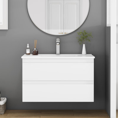 32-Inch Wall-Mounted Bathroom Vanity
