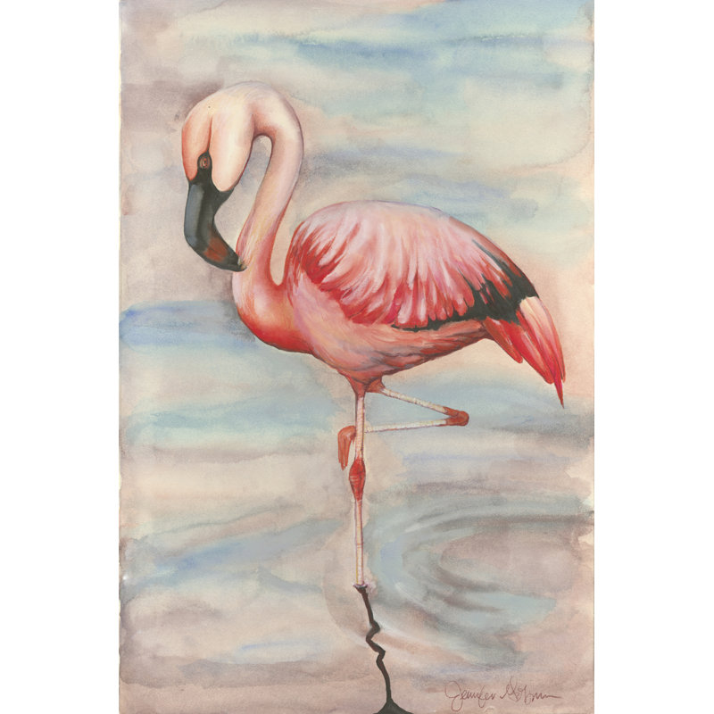 Flamant rose II, H 12 po x l 8 po x P 1,25 po