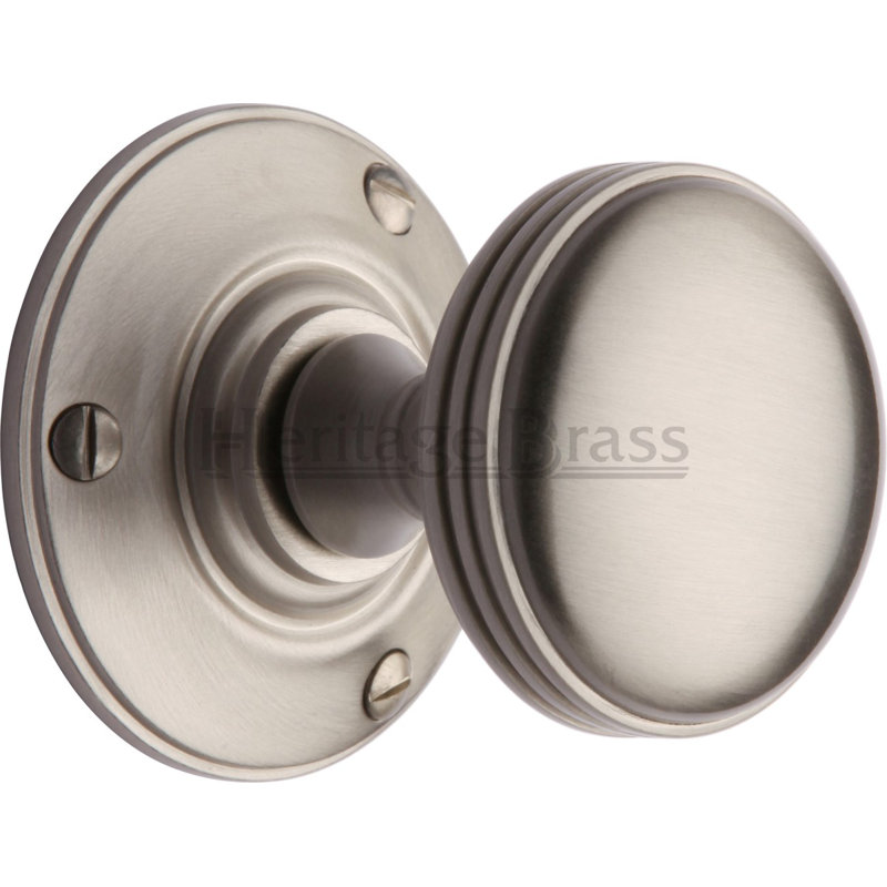 Heritage Brass Heritage Mortice Knob on Rose Richmond Design, Satin Nickel