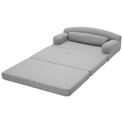 Canapé-lit futon à dossier divisé de 68,11 pouces à 3 positions, divan-lit convertible pliable en similicuir brillant pour les petits espaces de bureau de salon