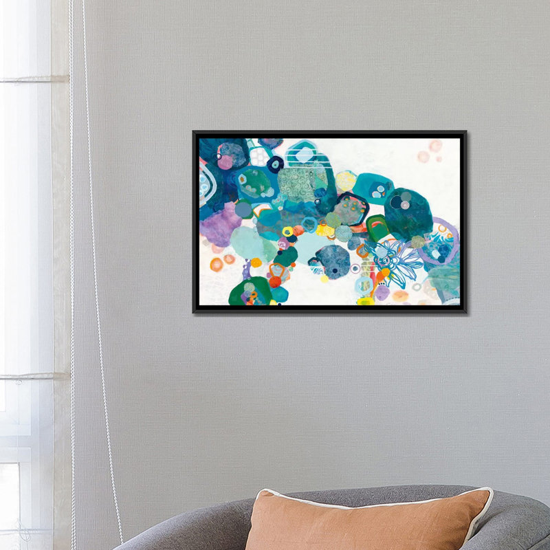 Impression sur toile tendue, "Bridging our différences", H 18 po x l 26 po x P 1,5 po, Toile avec cadre noir, Pas de tapis