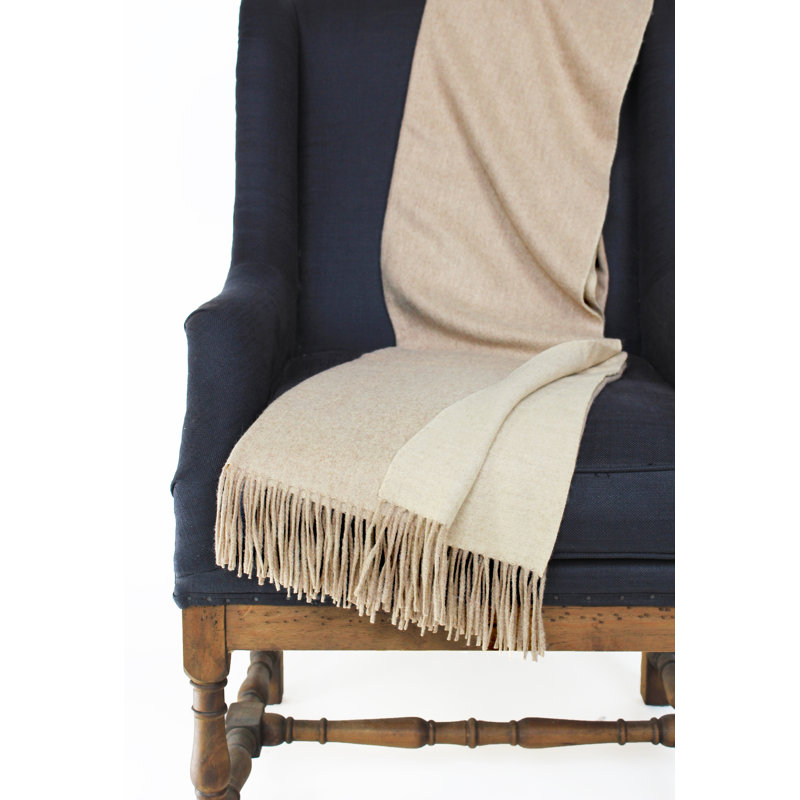 Merino Wool Reversible Throw, Ivory