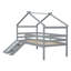Lit mezzanine bas avec glissade, échelle, barrières de sécurité, cadre de toit de maison-1584893759